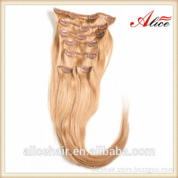 Cheap 100% human hair double drawn full head clip hair extension